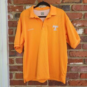 Columbia UT Men's Polo Collar Shirt Sz M performance Fishing Gear Vols Orange